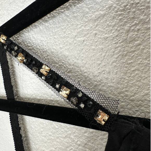 BCBGMAXAZRIA Black Lace Tiered Ruffle Low Back Keyhole Front Maxi Dress 4 - Picture 2 of 16